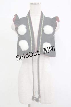 画像1: ALICE and the PIRATES / 天狗のポンポンベスト Free ブラック H-25-12-04-047-PA-TO-NS-ZH