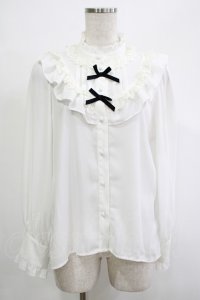 axes femme kawaii / クラシカルドールブラウス M オフ/ブラック H-25-12-04-049-AX-BL-NS-ZH