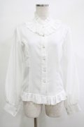 梦焚世（海外ロリータブランド） / フリルブラウス M ホワイト H-25-12-04-050-PU-BL-NS-ZH