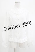 梦焚世（海外ロリータブランド） / フリルブラウス M ホワイト H-25-12-04-050-PU-BL-NS-ZH
