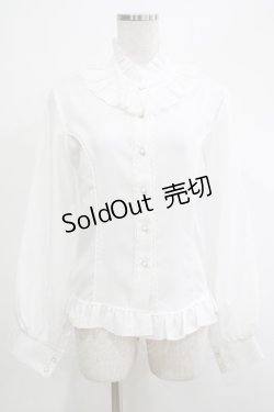 画像1: 梦焚世（海外ロリータブランド） / フリルブラウス M ホワイト H-25-12-04-050-PU-BL-NS-ZH