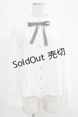 Blue rouge / リボンブラウス Free オフ/ネイビー H-25-12-04-051-CA-BL-NS-ZH