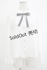 Blue rouge / リボンブラウス Free オフ/ネイビー H-25-12-04-051-CA-BL-NS-ZH