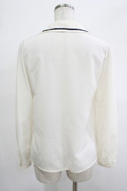 画像3: Amavel / クロスリボンタイブラウス Free アイボリー/ネイビー H-25-12-04-052-CA-BL-NS-ZH