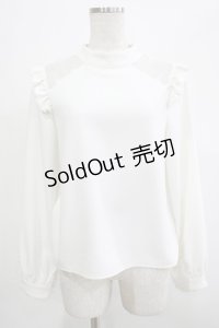 An MILLE / チュール切替ブラウス Free オフ H-25-12-04-053-EL-BL-NS-ZH