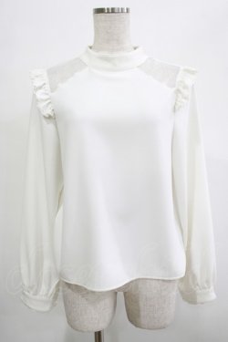 画像1: An MILLE / チュール切替ブラウス Free オフ H-25-12-04-053-EL-BL-NS-ZH