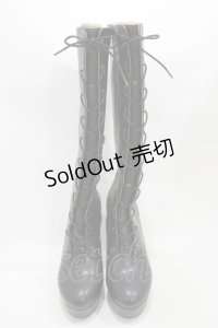ALICE and the PIRATES / A/Pレースアップロングブーツ L/約24cm〜24.5cm ブラック H-25-12-04-1001-PA-SH-NS-ZH