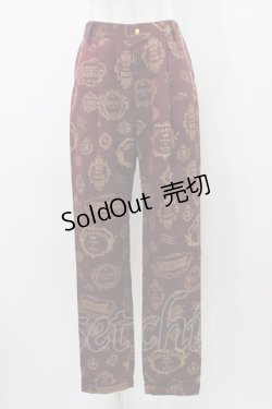 画像1: ALICE and the PIRATES / Vintage label stamp柄パンツ Free ボルドー H-25-12-04-1035-PA-PA-NS-ZH