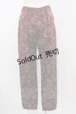 画像2: ALICE and the PIRATES / Vintage label stamp柄パンツ Free ボルドー H-25-12-04-1035-PA-PA-NS-ZH