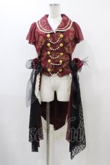 ALICE and the PIRATES / Vintage label stamp柄ベスト Free ボルドー H-25-12-04-1038-PA-JA-NS-ZH