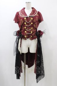 ALICE and the PIRATES / Vintage label stamp柄ベスト Free ボルドー H-25-12-04-1038-PA-JA-NS-ZH