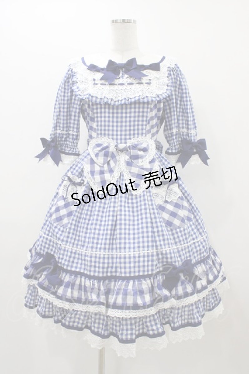 画像1: BABY,THE STARS SHINE BRIGHT / Milky Gingham Dollワンピース Free ブルー H-25-12-04-1040-BA-OP-NS-ZH (1)