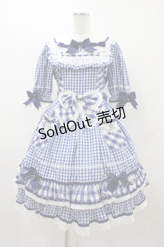 画像1: BABY,THE STARS SHINE BRIGHT / Milky Gingham Dollワンピース Free ブルー H-25-12-04-1040-BA-OP-NS-ZH (1)