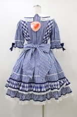 画像2: BABY,THE STARS SHINE BRIGHT / Milky Gingham Dollワンピース Free ブルー H-25-12-04-1040-BA-OP-NS-ZH (2)
