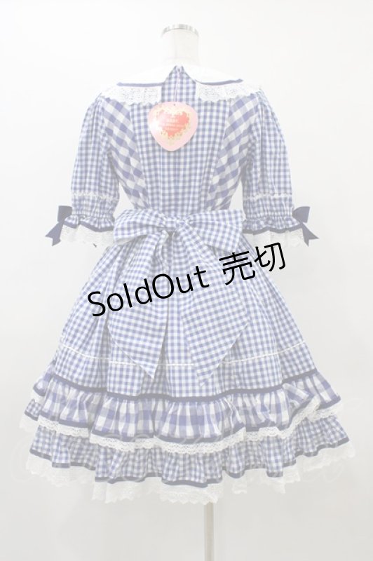 画像2: BABY,THE STARS SHINE BRIGHT / Milky Gingham Dollワンピース Free ブルー H-25-12-04-1040-BA-OP-NS-ZH (2)
