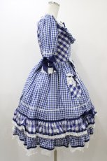 画像3: BABY,THE STARS SHINE BRIGHT / Milky Gingham Dollワンピース Free ブルー H-25-12-04-1040-BA-OP-NS-ZH (3)