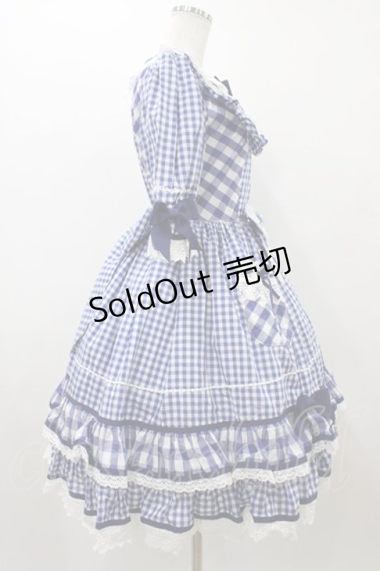 画像3: BABY,THE STARS SHINE BRIGHT / Milky Gingham Dollワンピース Free ブルー H-25-12-04-1040-BA-OP-NS-ZH (3)