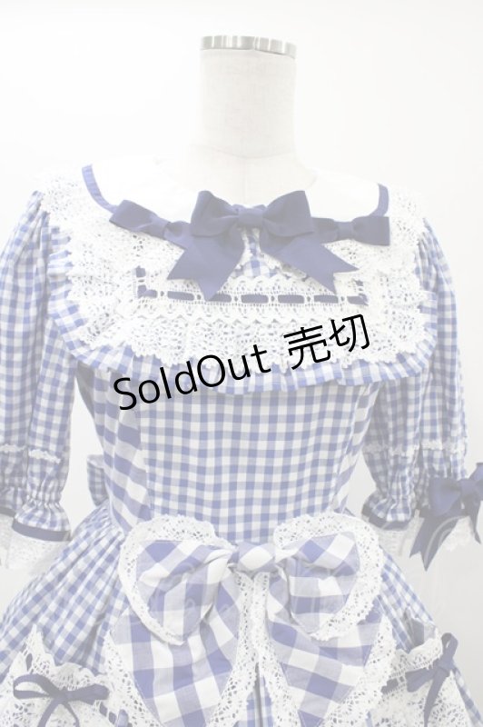 画像4: BABY,THE STARS SHINE BRIGHT / Milky Gingham Dollワンピース Free ブルー H-25-12-04-1040-BA-OP-NS-ZH (4)