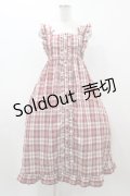 FLC / 皆方由衣コラボ/チェックフリルジャンパースカート 150cm レッド H-25-12-04-1042-0-OP-NS-ZH