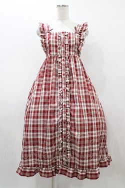 画像1: FLC / 皆方由衣コラボ/チェックフリルジャンパースカート 150cm レッド H-25-12-04-1042-0-OP-NS-ZH