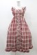 画像1: FLC / 皆方由衣コラボ/チェックフリルジャンパースカート 150cm レッド H-25-12-04-1042-0-OP-NS-ZH (1)