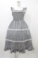 Cherirulu Chocola / ギンガムチェックジャンパースカート S ブラック H-25-12-04-1044-0-OP-NS-ZH