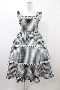 Cherirulu Chocola / ギンガムチェックジャンパースカート S ブラック H-25-12-04-1044-0-OP-NS-ZH
