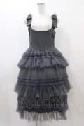 FLC / チュールワンピース M グレー H-25-12-04-1046-0-OP-NS-ZH