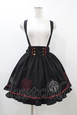 画像1: Amavel / トランプ刺繍サス付スカート Free ブラック H-25-12-04-1048-CA-SK-NS-ZH