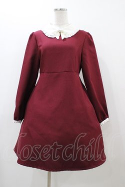 画像1: Amavel / フリル襟ワンピース Free ボルドー H-25-12-04-1050-CA-OP-NS-ZH