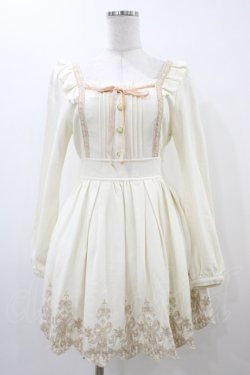 画像1: LIZ LISA / トゥーシューズ刺繍ワンピース Free オフホワイト H-25-12-04-1054-LO-OP-NS-ZH