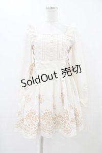 LIZ LISA / フロッキ‐プリントワンピース Free オフ/ブラウン H-25-12-04-1055-LO-OP-NS-ZH