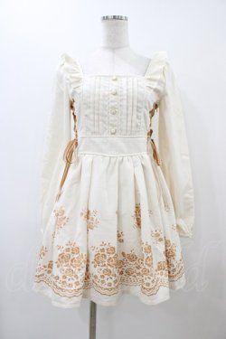 画像1: LIZ LISA / フロッキ‐プリントワンピース Free オフ/ブラウン H-25-12-04-1055-LO-OP-NS-ZH