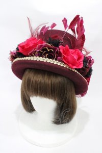 ALICE and the PIRATES / ローズガーランドのシルクハット  エンジ H-25-12-04-1005-PA-AC-NS-ZH