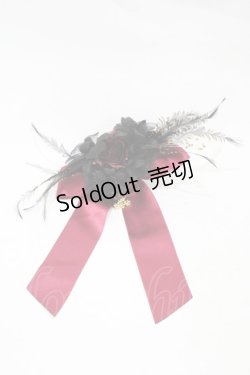 画像1: ALICE and the PIRATES / リボンローズコサージュ  ブラック H-25-12-04-1012-PA-AC-NS-ZH