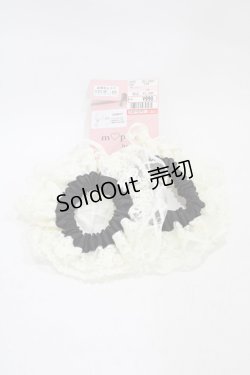 画像1: m petit by misako / AMレース2Pシュシュ  ブラック H-25-12-04-1013-LO-ZA-NS-ZH