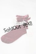 LIZ LISA / ベロアリボンクルー丈ソックス  ボルドー H-25-12-04-1014-LO-ZA-NS-ZH