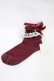 画像1: LIZ LISA / ベロアリボンクルー丈ソックス  ボルドー H-25-12-04-1014-LO-ZA-NS-ZH (1)