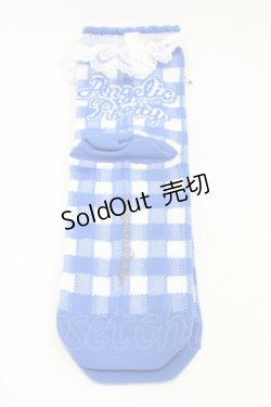画像2: Angelic Pretty / Lovelyギンガムクルー丈ソックス  ブルー H-25-12-04-1019-AP-ZA-NS-ZH
