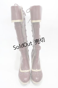 画像1: ALICE and the PIRATES / Lilyベルトロングブーツ L/約24cm〜24.5cm ボルドー H-25-12-04-1002-PA-SH-NS-ZH