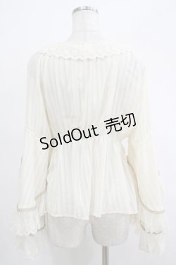 画像3: Infanta（海外ロリータブランド） / ストライプシフォンブラウス Free アイボリー H-25-12-04-058-LO-BL-NS-ZH