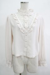 An MILLE / Vフリル切替ブラウス Free アイボリー H-25-12-04-059-EL-BL-NS-ZH