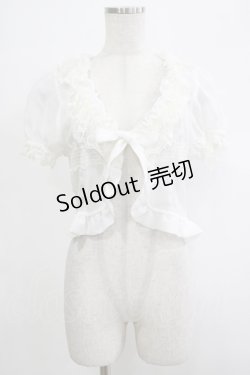 画像1: Innocent World / オリジナルレース梨地ボレロ M オフ H-25-12-04-065-IW-TO-NS-ZH