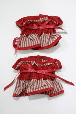 画像1: ALICE and the PIRATES / ストライプお袖留め  ボルドー H-25-12-04-072-PA-ZA-NS-ZH