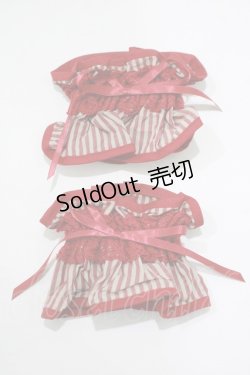 画像1: ALICE and the PIRATES / ストライプお袖留め  ボルドー H-25-12-04-072-PA-ZA-NS-ZH