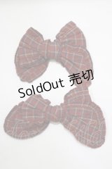 PINK HOUSE / チェックリボンブローチ  ボルドー H-25-12-04-073-LO-AC-NS-ZH