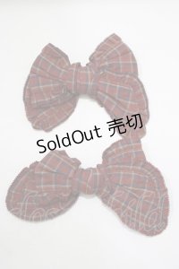 PINK HOUSE / チェックリボンブローチ  ボルドー H-25-12-04-073-LO-AC-NS-ZH