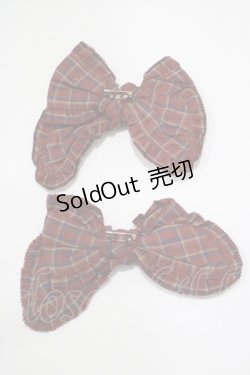 画像2: PINK HOUSE / チェックリボンブローチ  ボルドー H-25-12-04-073-LO-AC-NS-ZH