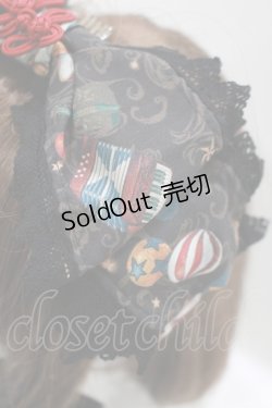 画像2: ALICE and the PIRATES / Marionette Chris柄リボンヘッドドレス  ブラック H-25-12-04-076-PA-AC-NS-ZH