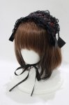 画像1: NOEMIE / ローズレースゴシックヘッドドレス  ブラック/レッド H-25-12-04-082-LO-AC-NS-ZH (1)